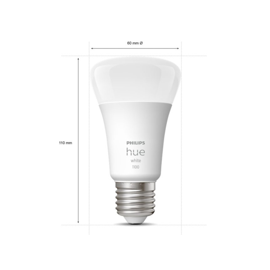 Стартовый набор Philips Hue WHITE — 2 лампы E27, 9,5 Вт, 2700 K + Hue Bridge