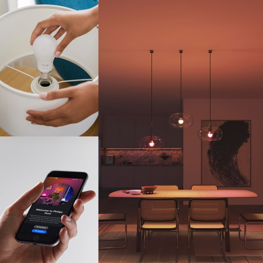 Стартовый набор Philips Hue White And Color Ambiance Essential 2xE27/8W/230V 2200-6500K + Hue bridge