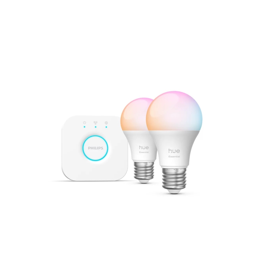 Стартовый набор Philips Hue White And Color Ambiance Essential 2xE27/8W/230V 2200-6500K + устройство для подключения