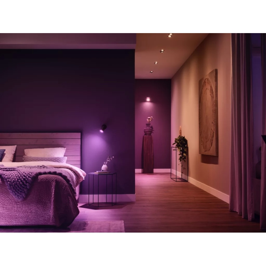 Стартовый комплект Philips Hue WHITE AND COLOR AMBIANCE — 3×GU10, 4,2 Вт / 230 В, 2200–6500 K + Hue Bridge