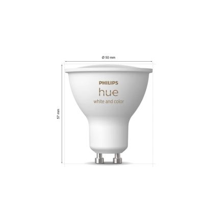 Стартовый комплект Philips Hue WHITE AND COLOR AMBIANCE — 3×GU10, 4,2 Вт / 230 В, 2200–6500 K + Hue Bridge