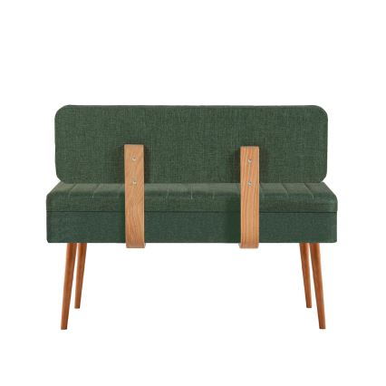 Стеганая скамья VINA 85x105 см зеленый/сосна атлантическая