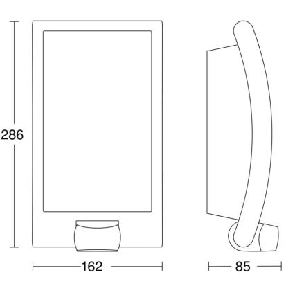 Steinel 009816 - Зовнішній настінний світильник з датчиком L 22 S 1xE27/60W/230V IP44