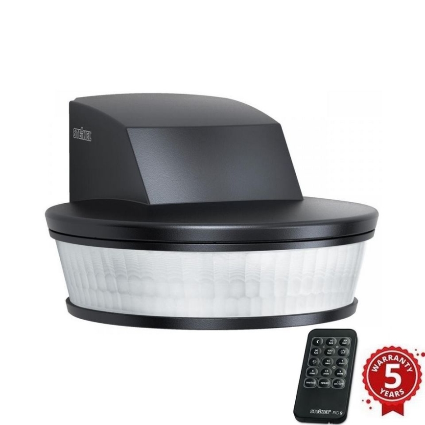 STEINEL 034979 - Уличный датчик движения SenslQ S черный IP54 + дистанционное управление