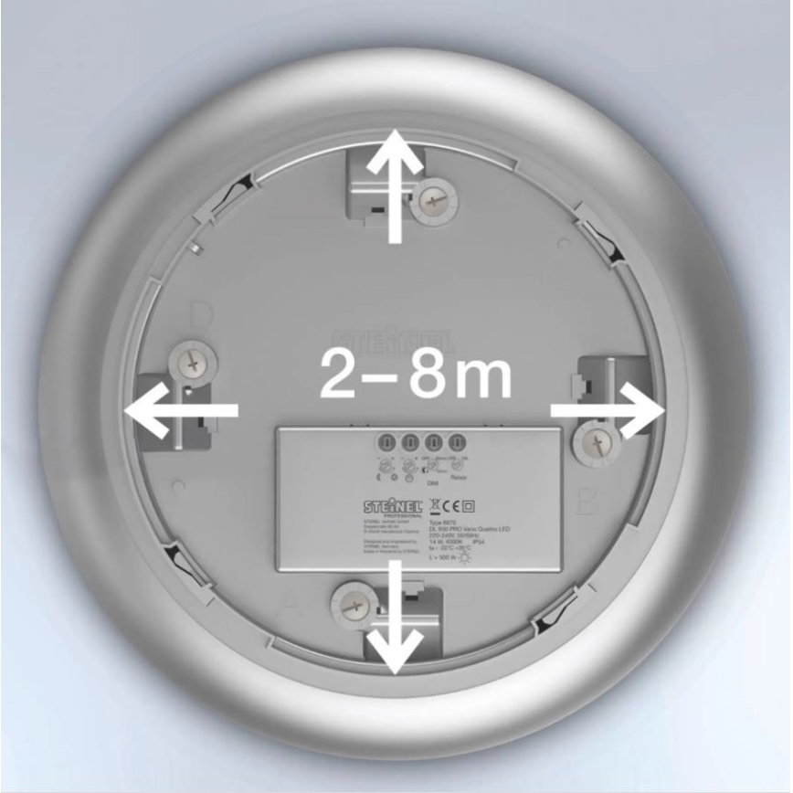 Steinel 035440 - Светодиодный уличный потолочный светильник с датчиком QUATTRO LED/10W/230V IP54
