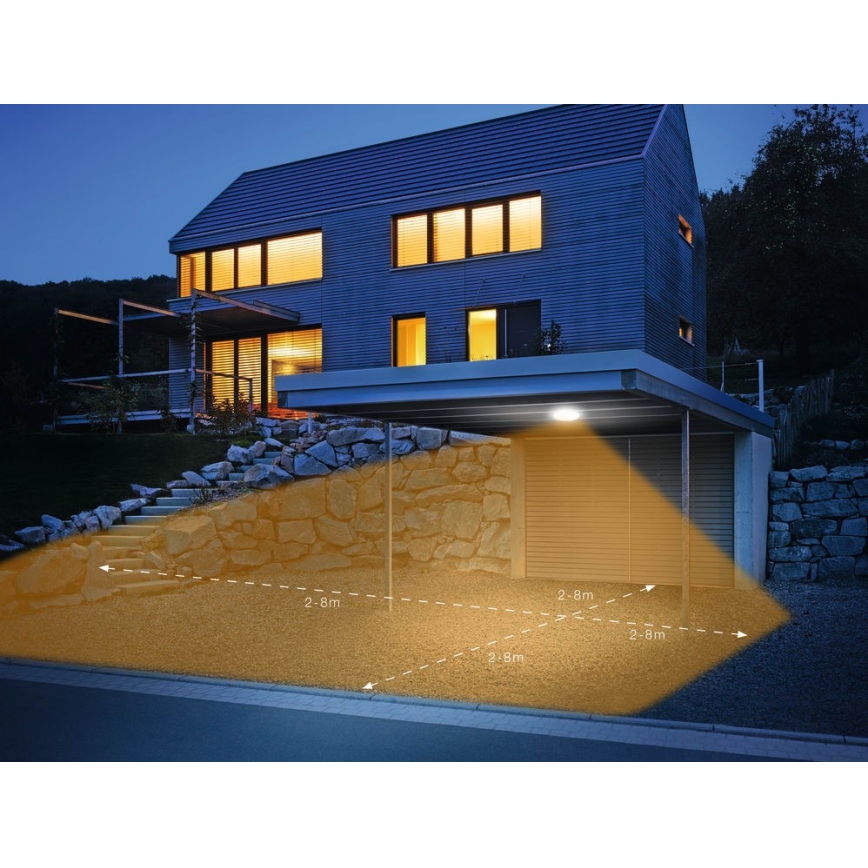 Steinel 035440 - Светодиодный уличный потолочный светильник с датчиком QUATTRO LED/10W/230V IP54