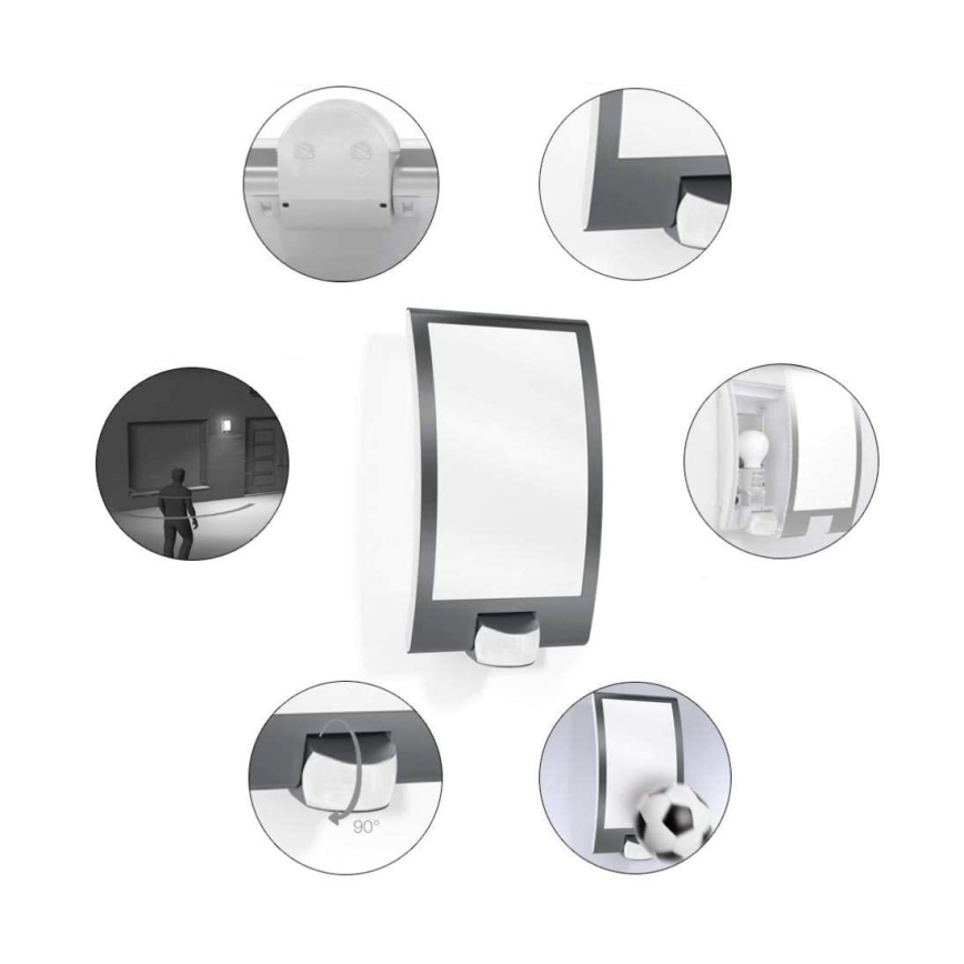 STEINEL 035709 - Уличный светильник с датчиком L22 1xE27/60W/230V IP44