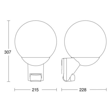 Steinel 035723- Вуличний настінний світильник з датчиком L585S 1xE27/60W/230V IP44