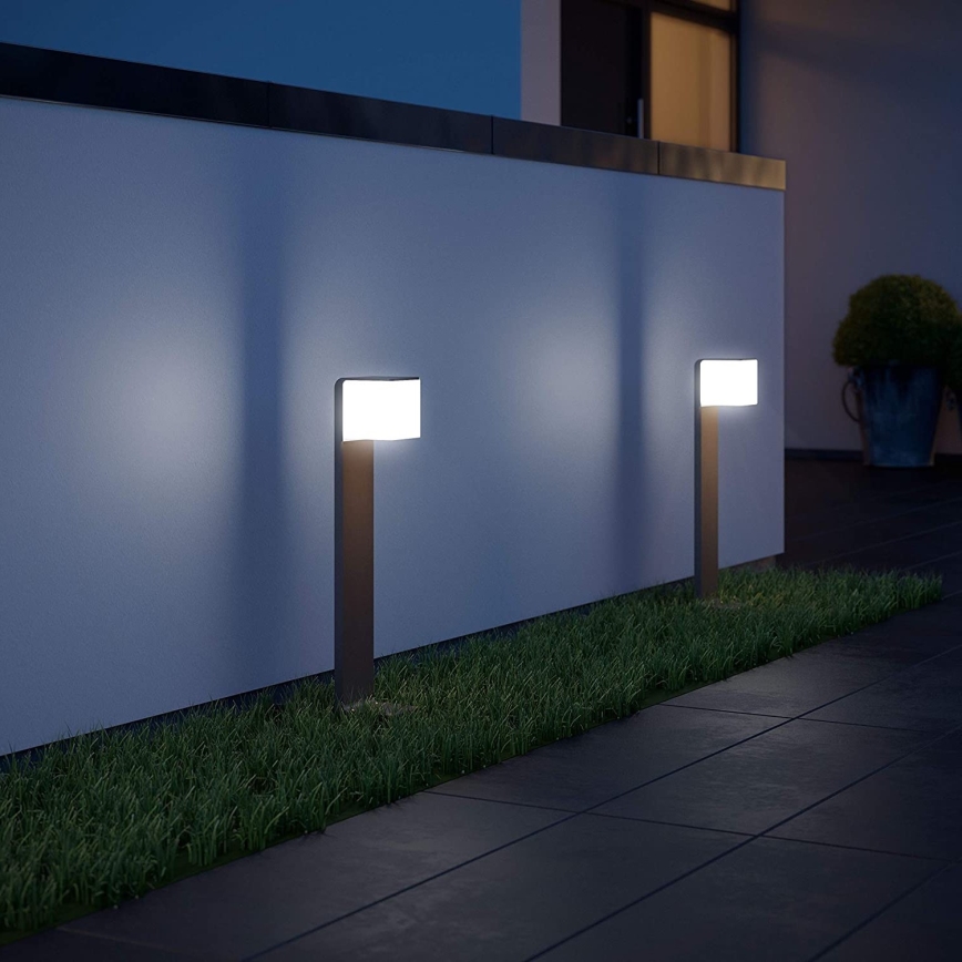 Steinel 055486 - Світлодіодний вуличний світильник з датчиком CUBO LED/9,5W/230V IP44 срібний