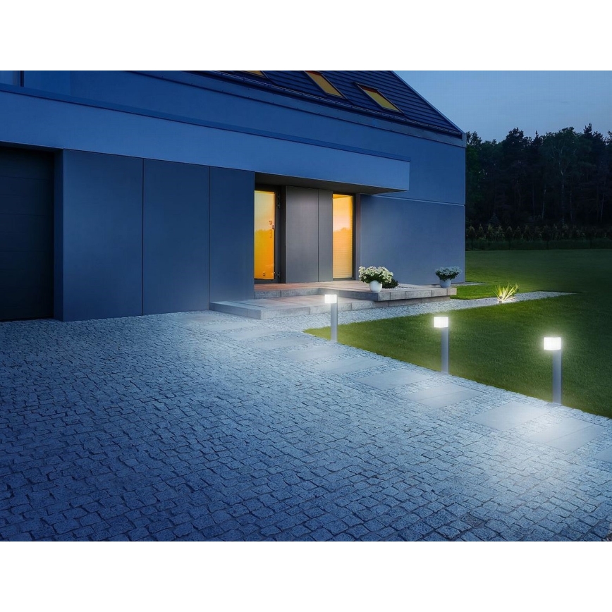 Steinel 055486 - Світлодіодний вуличний світильник з датчиком CUBO LED/9,5W/230V IP44 срібний
