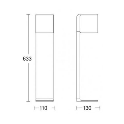 Steinel 055486 - Світлодіодний вуличний світильник з датчиком CUBO LED/9,5W/230V IP44 срібний
