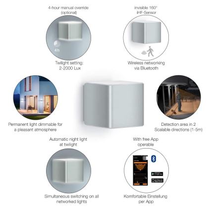 Steinel 055547 - Светодиодный уличный светильник с датчиком L 840 LED/9,5W/230V IP44