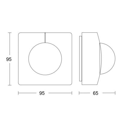 Steinel 058364 - Датчик руху IS 3360 MX Highbay V3 KNX IP54 квадратний білий