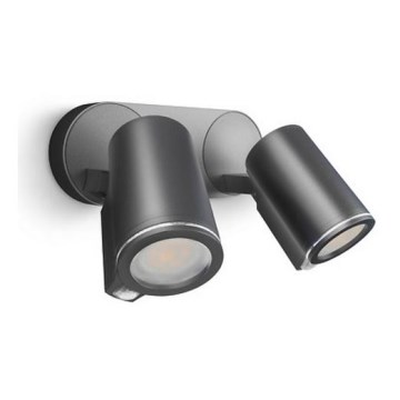 Steinel 058647 - Уличный светильник с датчиком SPOT DUO 2xGU10/7,5W/230V IP44