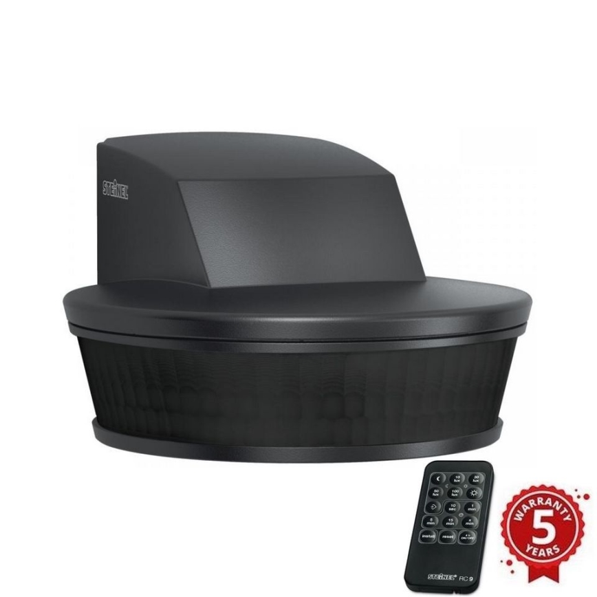 Steinel 059583 - Датчик руху SensIQ S IP54 чорний + пульт дистанційного керування