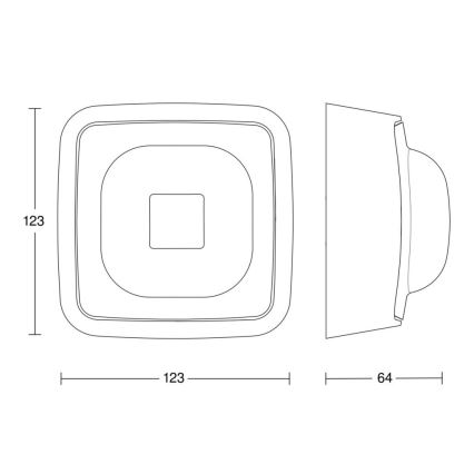 Steinel 064341 - Датчик присутності IR Quattro HD-2 24м COM2 IP54 білий