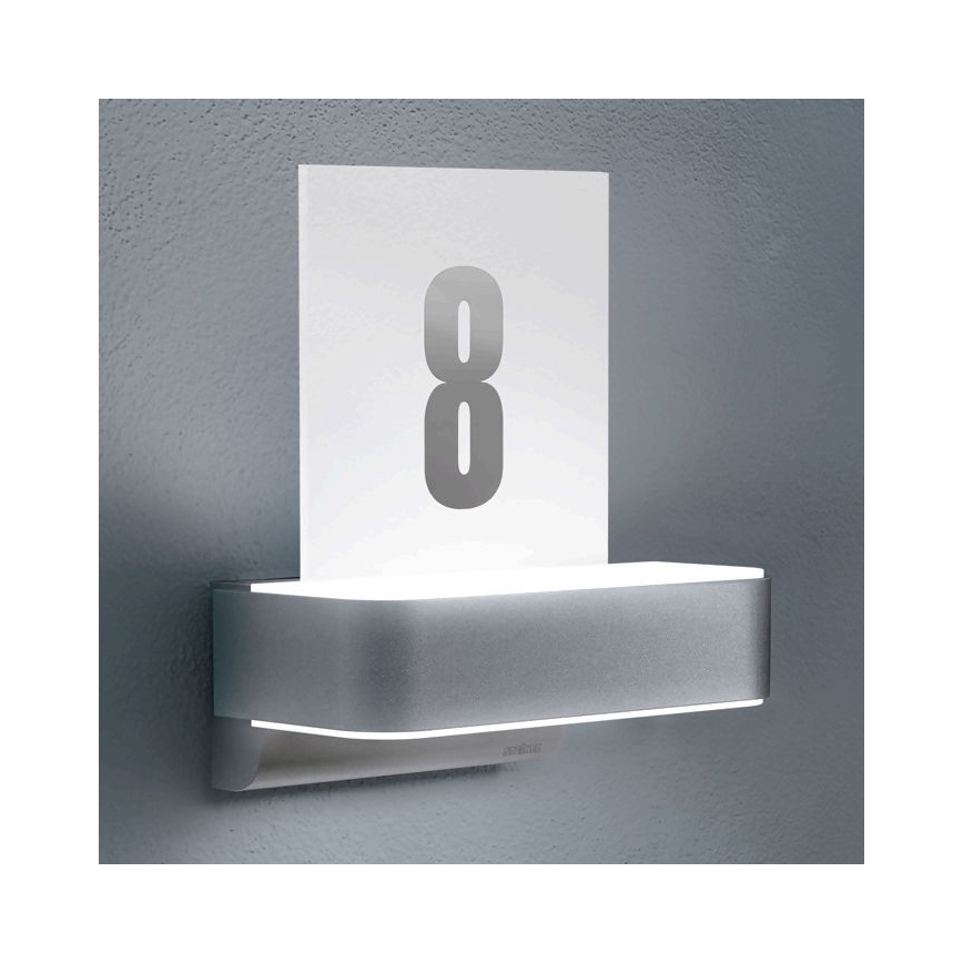 STEINEL 065713 - Номер дома со светодиодной подсветкой и датчиком L820 LED/12,5W/230V IP44