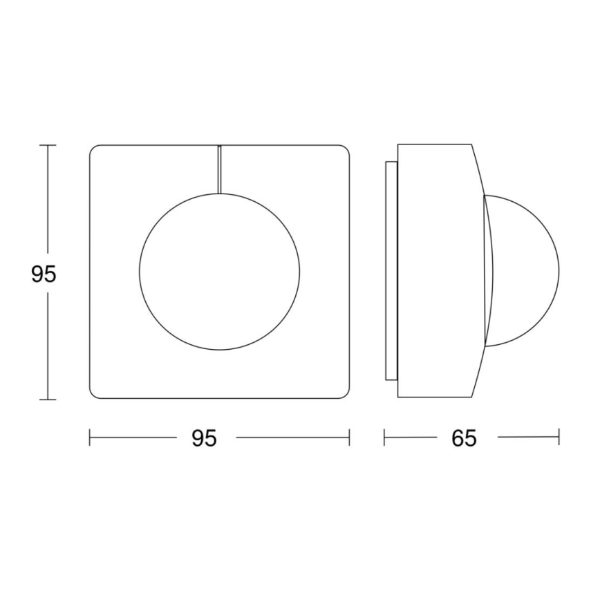 Steinel 068523 - Датчик руху IS 3360 40 м COM1 IP54 квадратний чорний