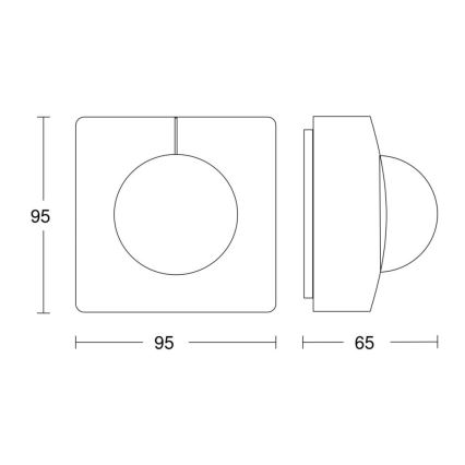 Steinel 068561 - Датчик движения IS 3360 40м V3 KNX IP54 квадратный черный