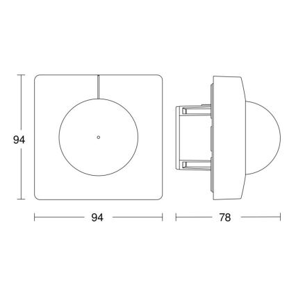 Steinel 068578 - Датчик движения IS 3360 40м V3 KNX квадратный черный