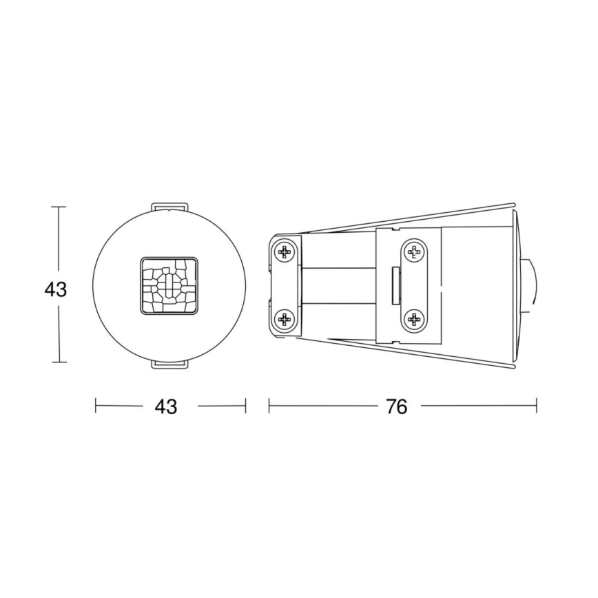 Steinel 068639 - Датчик присутності IR Quattro MICRO 6м COM1 IP65 чорний