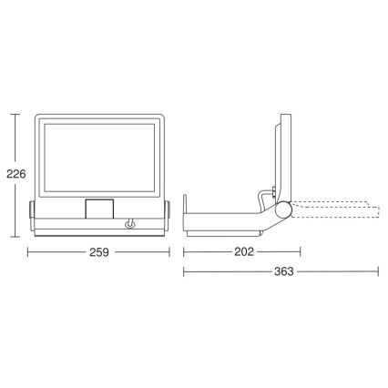 Steinel 069544 - Світлодіодний прожектор XLED PRO ONE Plus LED/33,1W/230V 3000K IP44 антрацит
