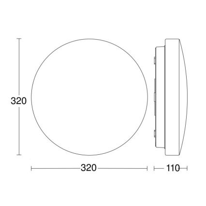 Steinel 069766 - Світлодіодний стельовий світильник для ванної кімнати RSPRO P2 LED/14W/230V 3000K IP54