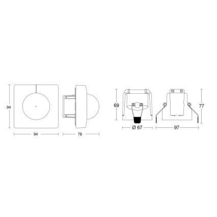 Steinel 079680 - Датчик движения IS 345 KNX квадратный белый