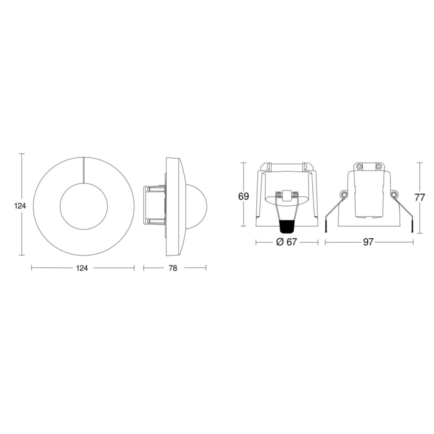 Steinel 080655 - Датчик руху IS 345 DALI-2 APC круглий білий