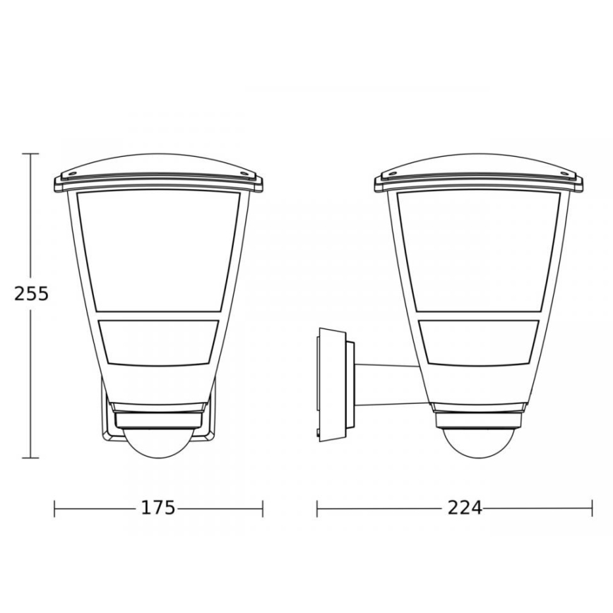 Steinel 084769 - Вуличний настінний світильник з датчиком L10S 1xE27/15W/230V IP44