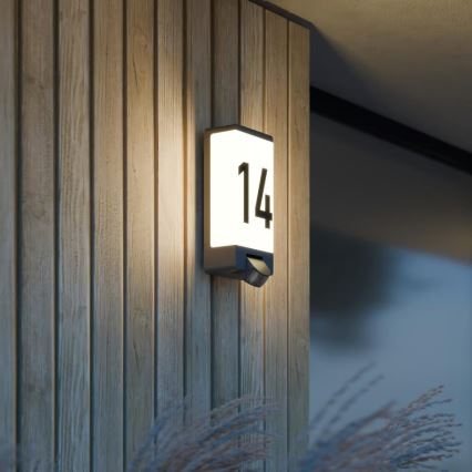 Steinel 094263 - Табличка з номером будинку з датчиком 1xE27/15W/230V L 14 S IP44