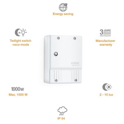 STEINEL 550417 - Датчик освещенности NightMatic 2000 белый IP54
