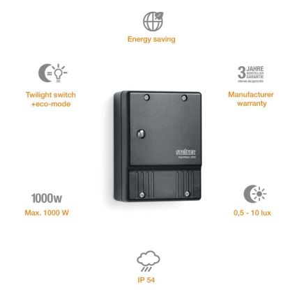STEINEL 550516 - Датчик освещенности NightMatic 3000 Vario черный IP54