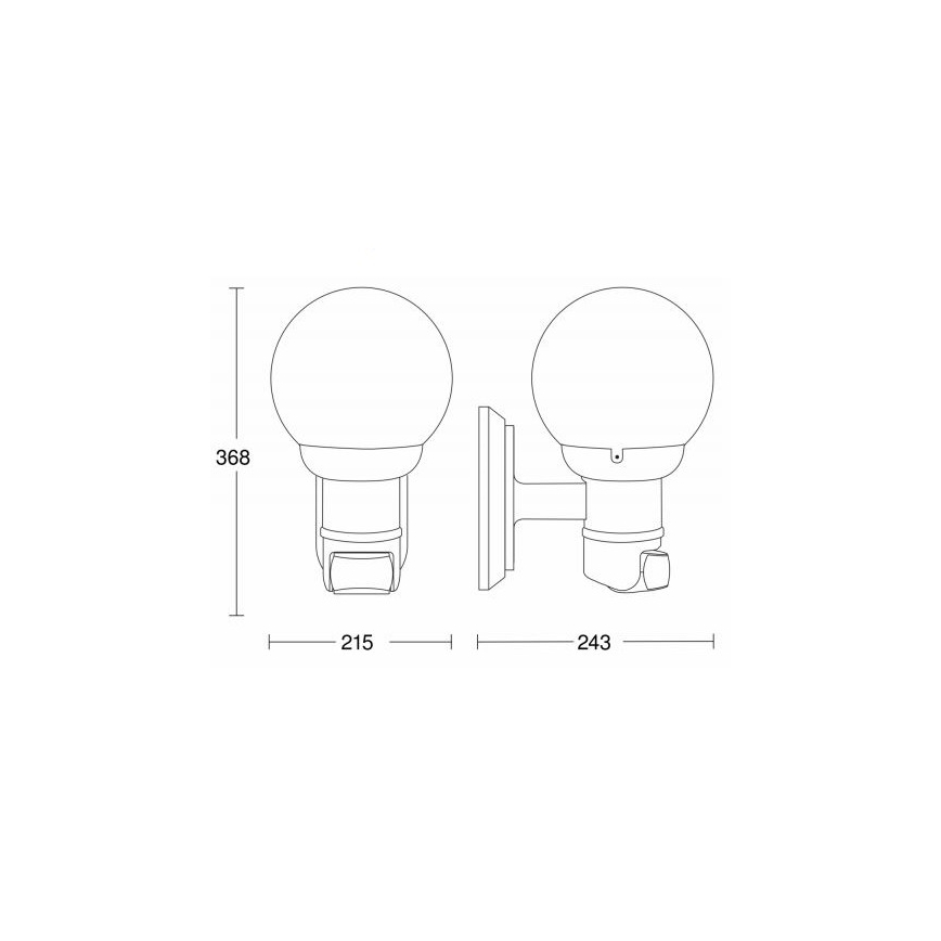 STEINEL 634315 - L 560 S Вулична сенсорна настінна лампа білий IP44