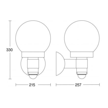 Steinel 657413 - Уличный настенный светильник с датчиком L 115 S 1xE27/60W/230V IP44