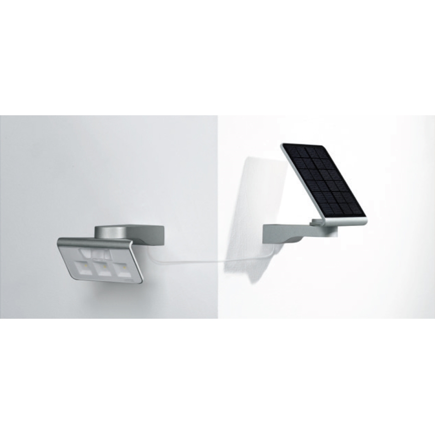 STEINEL 671013 - Светодиодный прожектор на солнечной батарее XSolar L-S 1,2W/LED серебристый IP44 2500 mAh