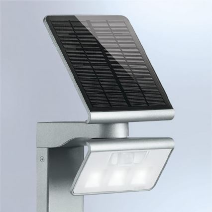 STEINEL 671211 - На сонячній батареї сенсорний світлодіодний прожектор XSolar GL-S 0,5W/LED срібний IP44 2500 mAh