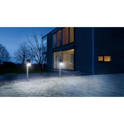 STEINEL 671211 - На сонячній батареї сенсорний світлодіодний прожектор XSolar GL-S 0,5W/LED срібний IP44 2500 mAh