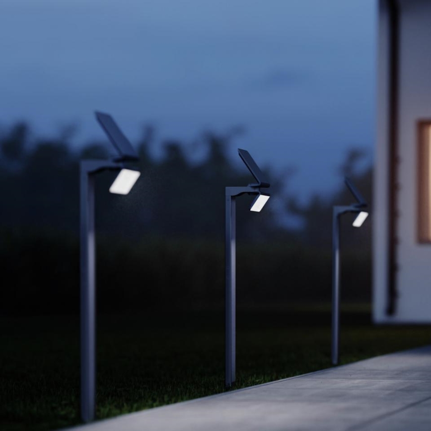 STEINEL 671211 - На сонячній батареї сенсорний світлодіодний прожектор XSolar GL-S 0,5W/LED срібний IP44 2500 mAh