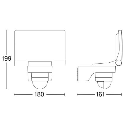 STEINEL 82086 - Світлодіодний прожектор з датчиком XLED PROTECT LED/13,6W/230V IP44 чорний