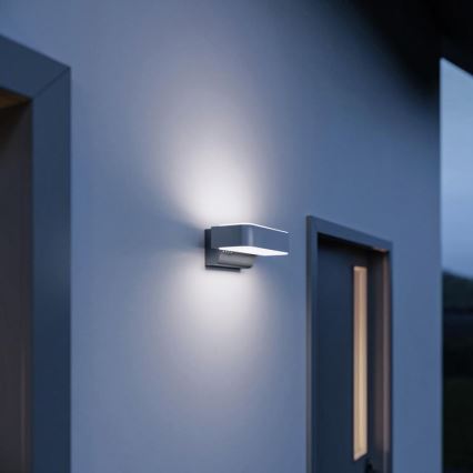 STEINEL 87562 - LED Вуличний настінний світильник з датчиком L 810 SC LED/9,8W/230V IP44 срібний