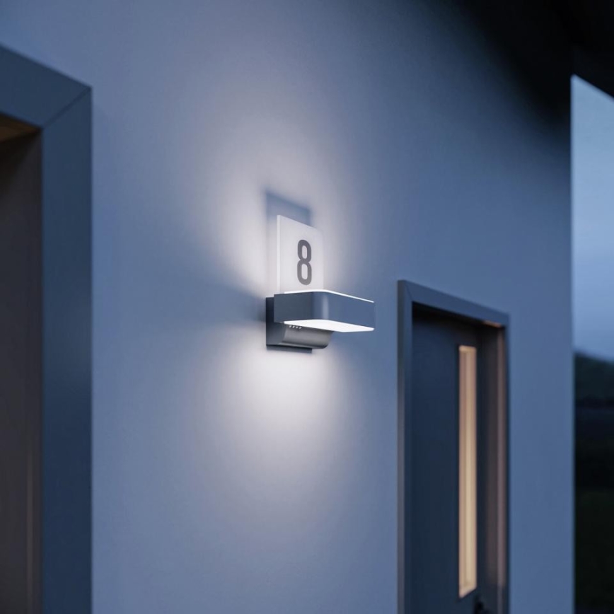 STEINEL 87579 - Номер дома со светодиодной подсветкой с датчиком L 820 SC LED/9,8W/230V IP44