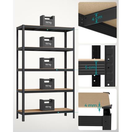 Стелаж ORDIFY, чорний