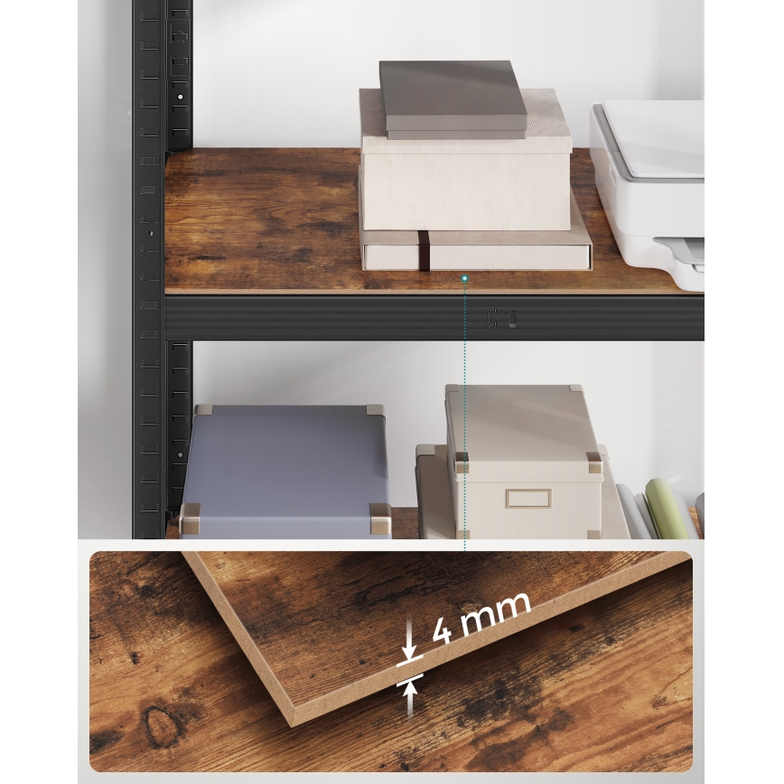 Стеллаж ORDIFY коричневый/чёрный