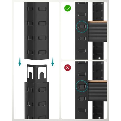 Стеллаж ORDIFY коричневый/чёрный