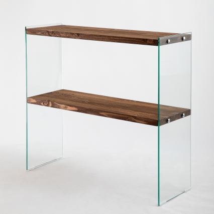 Стеллаж VENEDIK 80x90 см сосна/прозрачный