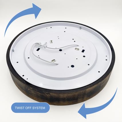 Потолочний світильник OAK SMOKY 3xE27/15W/230V ? 47,5 см дуб/темно-коричневий