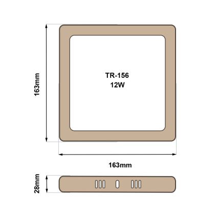 Стельовий LED світильник BLOCK LED/12W/230V 4200K 16,3x16,3 см коричневий