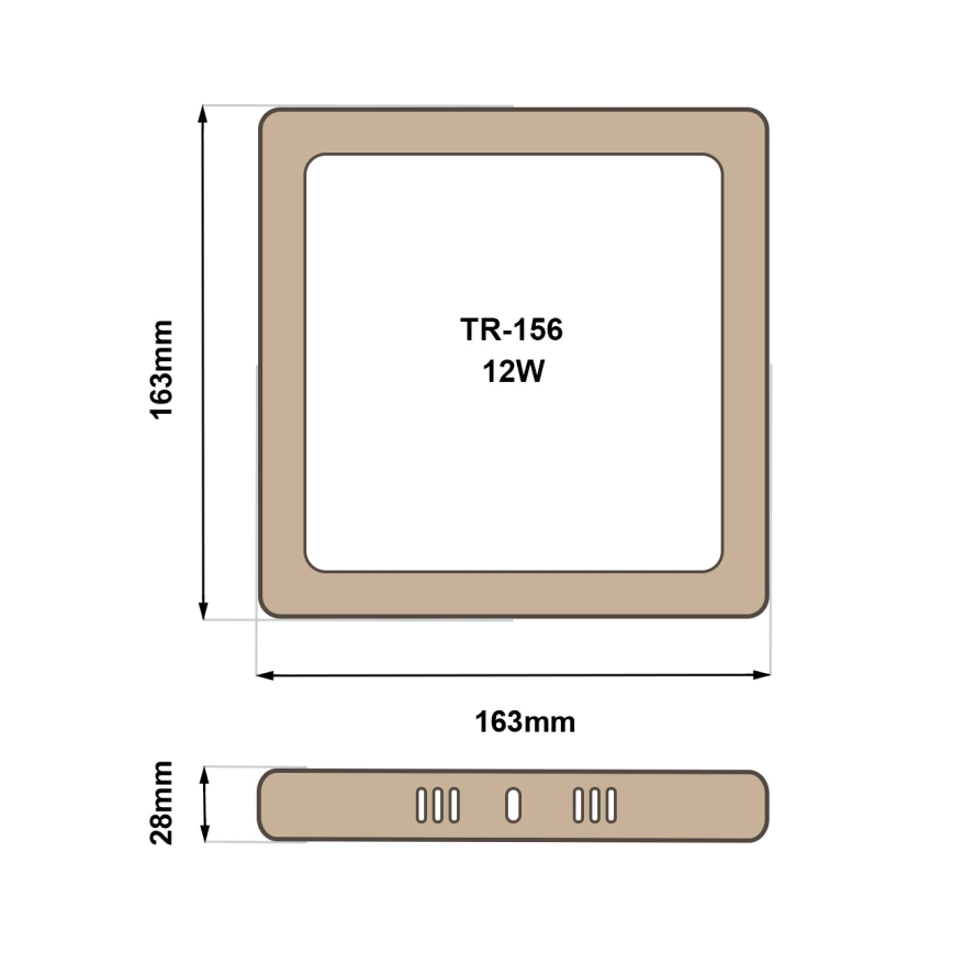 Стельовий LED світильник BLOCK LED/12W/230V 4200K 16,3x16,3 см коричневий