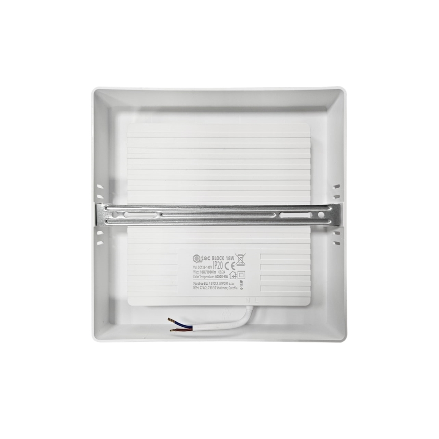 Стельовий LED світильник BLOCK LED/18W/230V 4000K 21,4x21,4 см білий